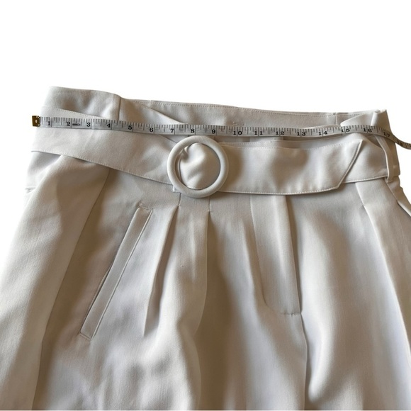 Adrianna Papell Woven Belted Wide Leg Trousers in white Women’s size 10 - Picture 5 of 7
